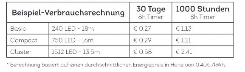 LED Clusterbel. 1000cm 1128L  innen + außen 494701